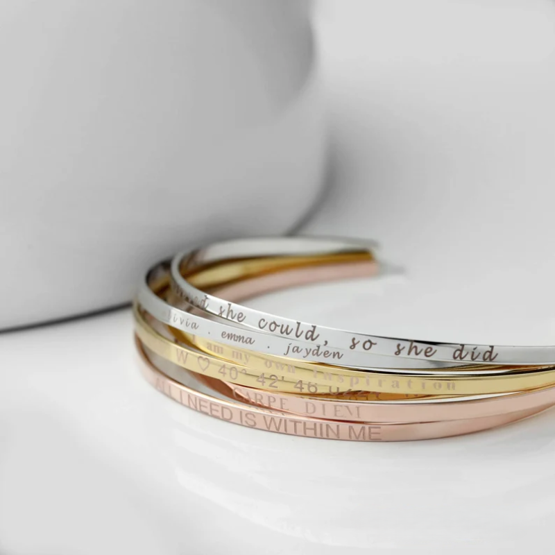 Coordinates Bracelet - Bracciale personalizzato Bracciale coordinato con polsino